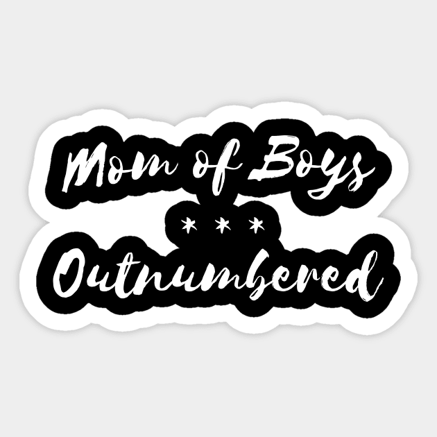 Womens Mom of Boys - Outnumbered funny humor t-shirt gift mothers Sticker by RedYolk